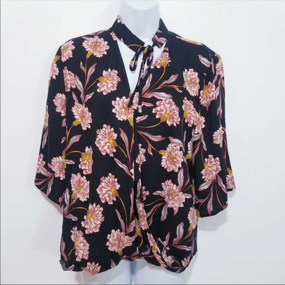 Somedays Lovin Floral Choker Neckline Faux Wrap